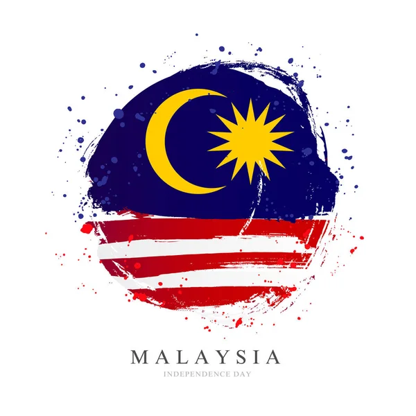 Флаг Малайзии в форме большого круга . — стоковый вектор