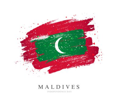 Büyük bir daire şeklinde Maldivler Bayrağı.