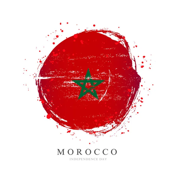 大きな円の形をしたモロッコの旗. — ストックベクタ
