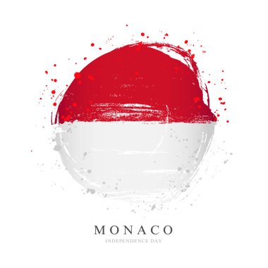 Büyük bir daire şeklinde Monako bayrağı. 