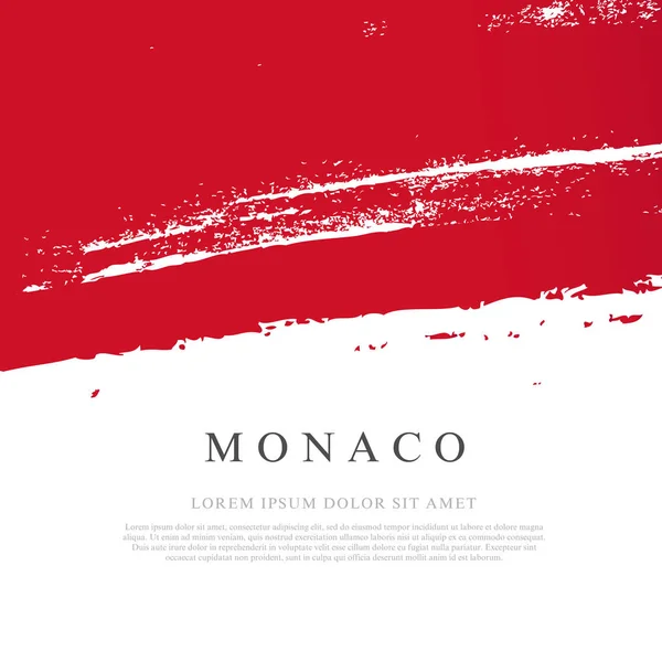 摩纳哥国旗。笔刷描边是手工绘制的。独立达 — 图库矢量图片