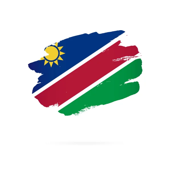 Vlajka Namibie. Vektorová ilustrace. Tahy štětce — Stockový vektor