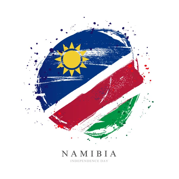 Namibia flagga i form av en stor cirkel. — Stock vektor