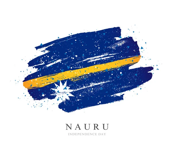 Bandera de Nauru. Ilustración vectorial sobre fondo blanco . — Vector de stock