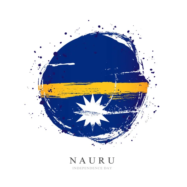 Naurus flagga i form av en stor cirkel. — Stock vektor