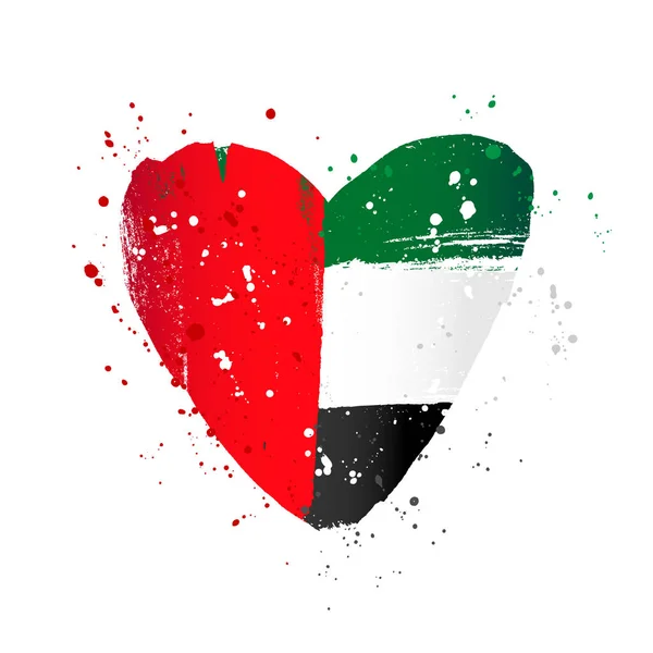 UAE flag in the form of a big heart. — Stock Vector