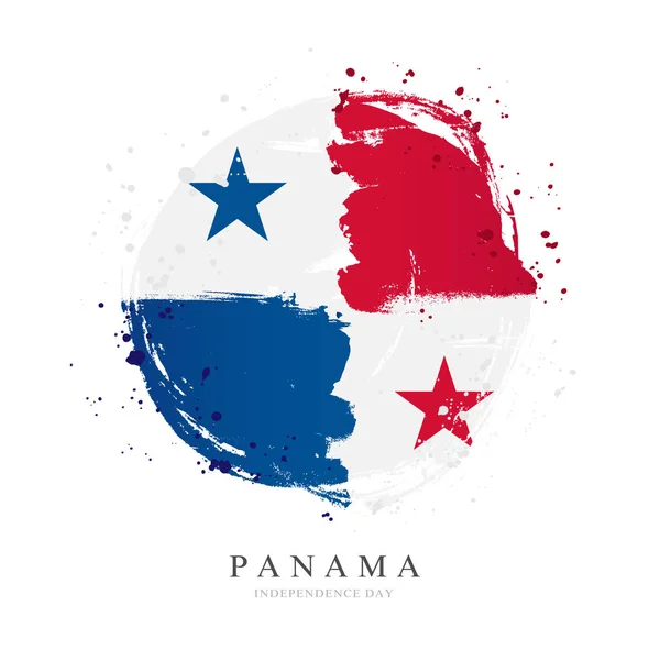 Bandera de Panamá en forma de un gran círculo . — Archivo Imágenes Vectoriales