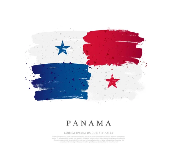 Bandera de Panamá. Las pinceladas se dibujan a mano. Independencia de Da — Archivo Imágenes Vectoriales