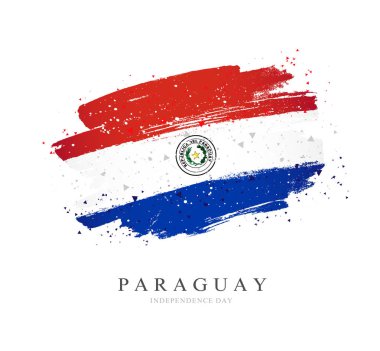 Paraguay bayrağı. Beyaz arka planda vektör çizimi.