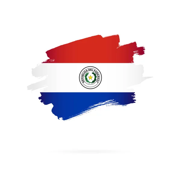 Bandera de Paraguay. Ilustración vectorial. Pinceladas — Vector de stock