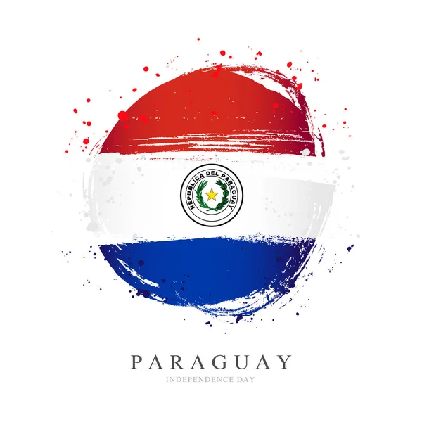 Paraguay flag in the shape of a big circle. — Stock Vector