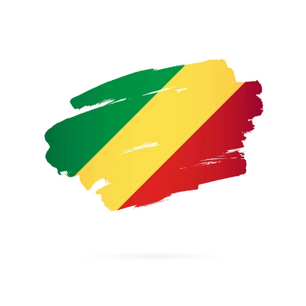 Bandera de la República del Congo. Ilustración vectorial. Pincelada — Vector de stock