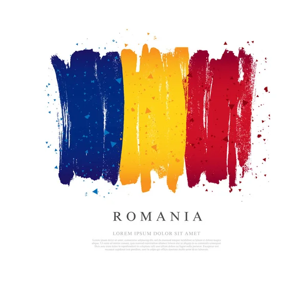 ルーマニアの旗。ブラシストロークは手で描画されます。独立 D — ストックベクタ