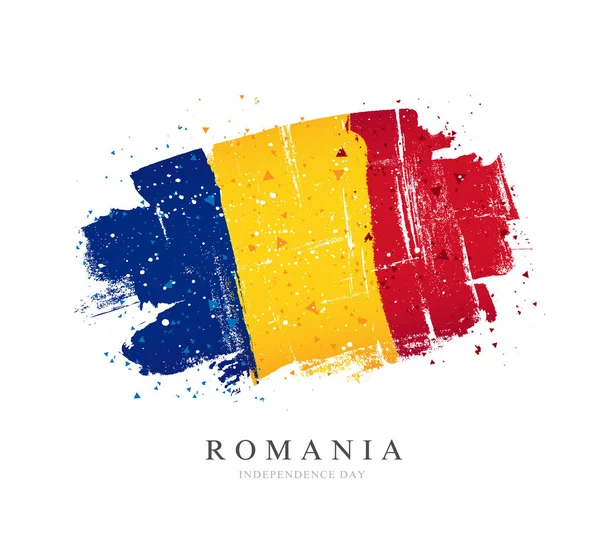 Vlag van Romania. Vector illustratie op een witte achtergrond. — Stockvector