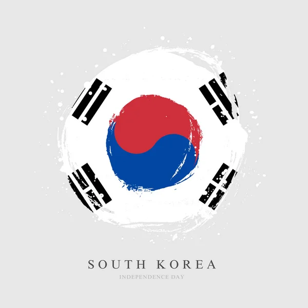 Bandera de Corea del Sur en forma de un gran círculo . — Vector de stock