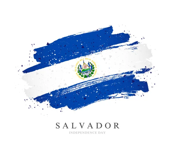 Vlag van El Salvador. Vector illustratie op een witte achtergrond. — Stockvector