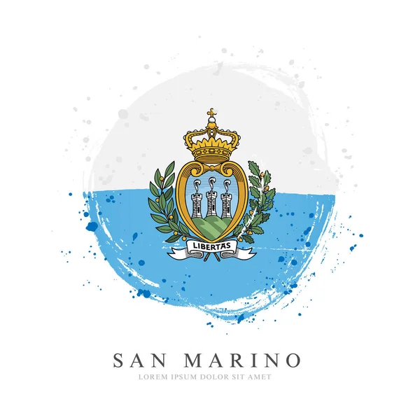 Bandera de San Marino en forma de círculo grande . — Vector de stock