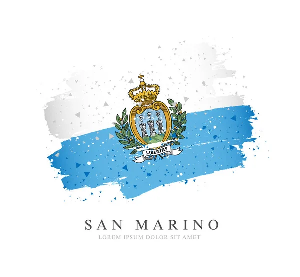 Bandera de San Marino. Ilustración vectorial sobre fondo blanco . — Vector de stock