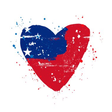 Büyük bir kalp şeklinde Samoa bayrağı. 