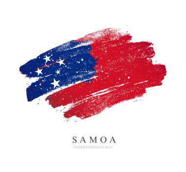 Samoa bayrağı. Beyaz arka planda vektör çizimi.