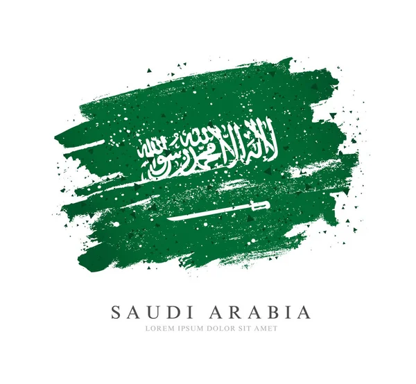 Bandeira da Arábia Saudita. Ilustração vetorial sobre fundo branco . —  Vetores de Stock