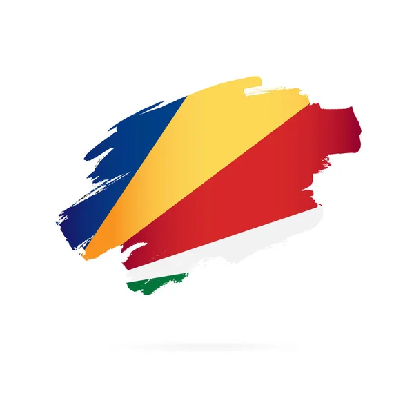 Vlag van de Seychellen. Vector illustratie. Penseelstreken — Stockvector