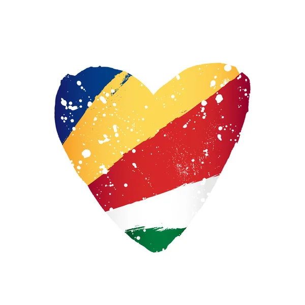 Seychelská vlajka ve formě velkého srdce. — Stockový vektor