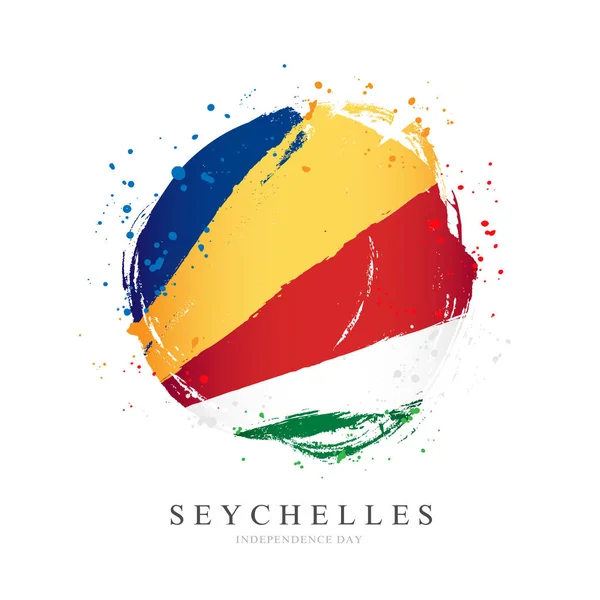 Bandera de Seychelles en forma de un gran círculo . — Vector de stock
