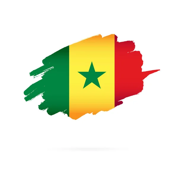 Drapeau du Sénégal. Illustration vectorielle. Coups de pinceau — Image vectorielle