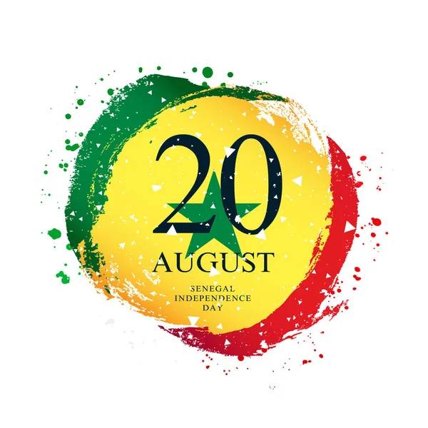 Drapeau sénégalais en forme de cercle. 20 août - Indépendance — Image vectorielle