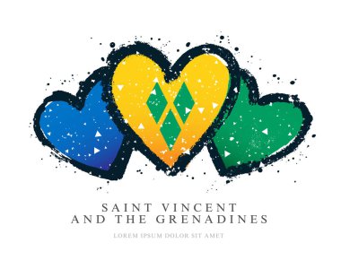 Üç o şeklinde Saint Vincent ve Grenadinler Bayrağı