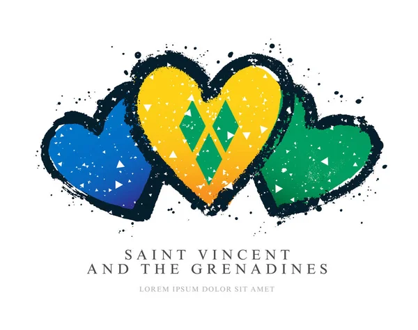 Üç o şeklinde Saint Vincent ve Grenadinler Bayrağı