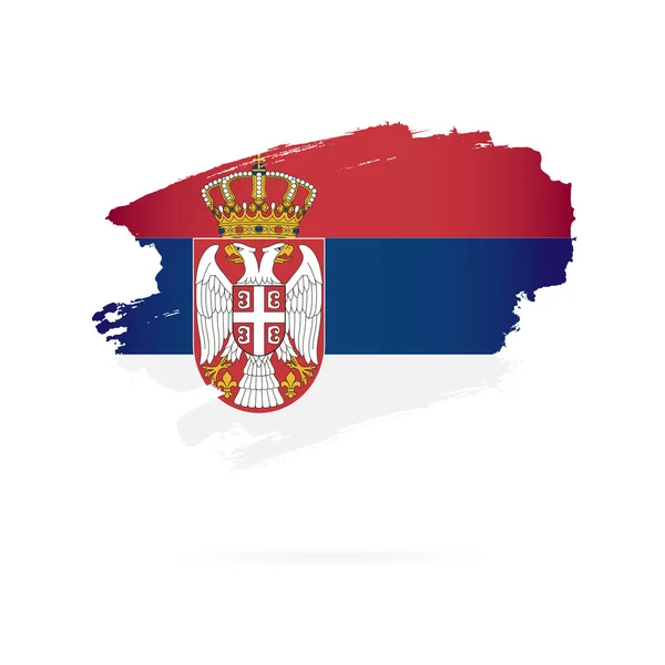 Serbia flag. Vector illustration. Brush strokes — Stock Vector