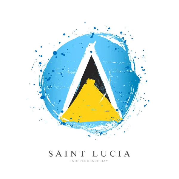 Bandiera di Santa Lucia a forma di grande cerchio . — Vettoriale Stock