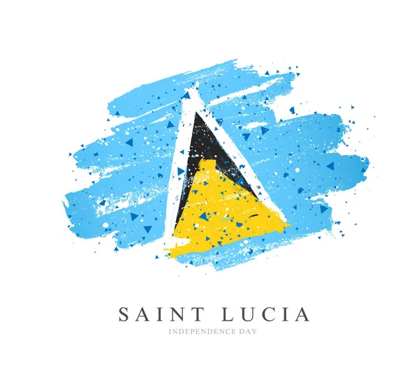 Saint Lucia flagga. Vektor illustration på vit bakgrund. — Stock vektor