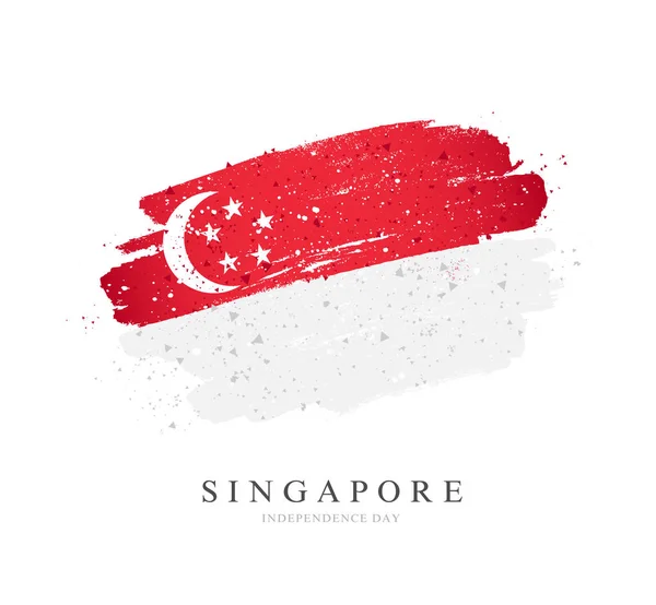 Флаг Сингапура. Векторная иллюстрация на белом фоне . — стоковый вектор