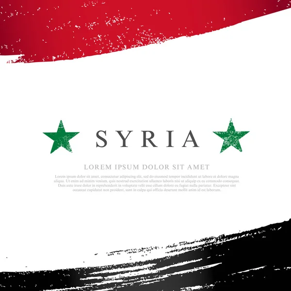 Syrien sjunker. Penseldrag dras för hand. Självständighetsdagen. — Stock vektor