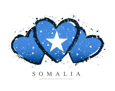 Üç kalp şeklinde Somali bayrağı. 