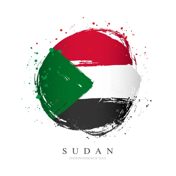 Sudan bayrağı nda büyük bir daire şeklinde. — Stok Vektör