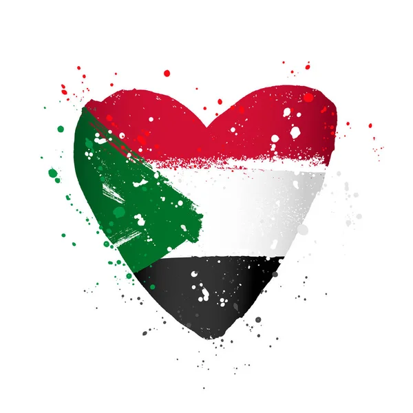 Sudan bayrağı nda büyük bir kalp şeklinde. — Stok Vektör