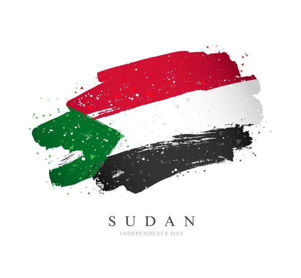 Sudan bayrağı. Beyaz arka planda vektör çizimi. — Stok Vektör