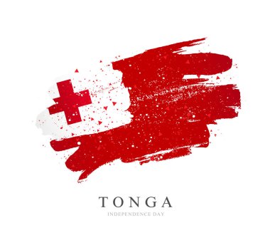 Tonga bayrağı. Beyaz arka planda vektör çizimi.