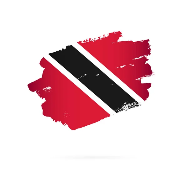 Флаг Тринидада и Тобаго. Векторная иллюстрация. Мазки кисти — стоковый вектор