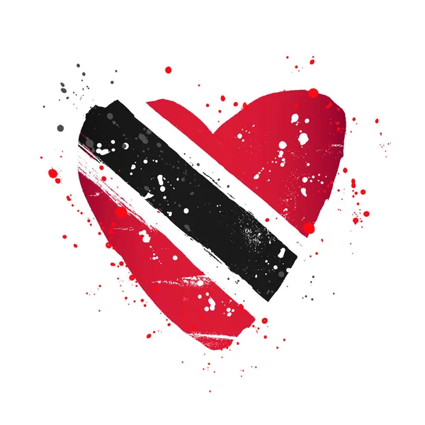 Flag of Trinidad and Tobago in the form of a big heart. — Stock Vector