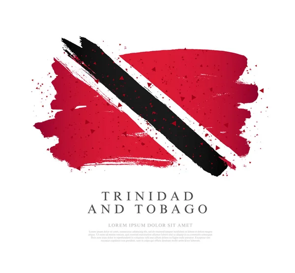 Flag of Trinidad and Tobago. Brush strokes are drawn by hand. In — Stock Vector