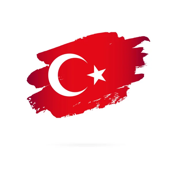 Flag of Turkey. Vector illustration. Brush strokes — Stock Vector