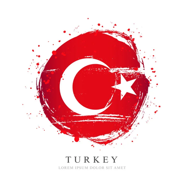 Büyük çember şeklinde Türkiye bayrağı. — Stok Vektör