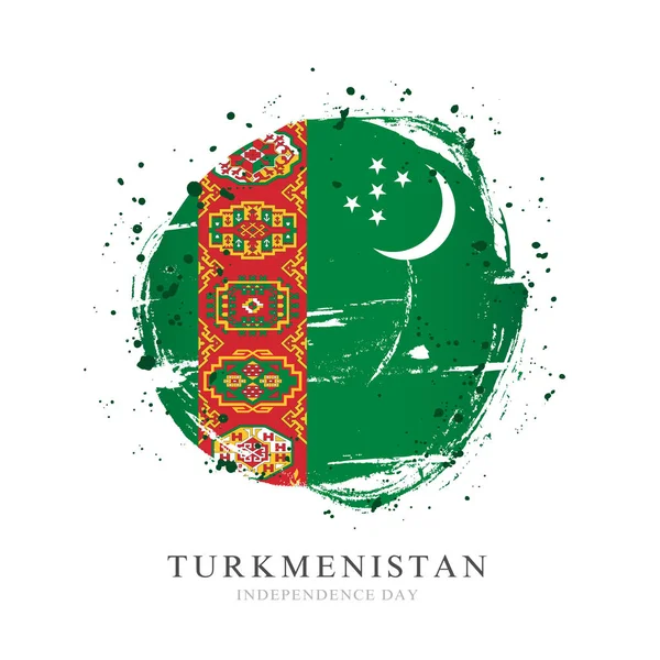 Büyük bir daire şeklinde Türkmenistan bayrağı. — Stok Vektör