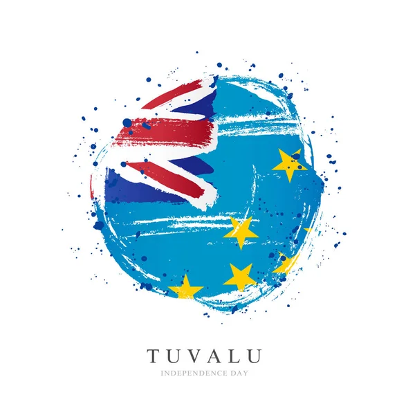 Drapeau Tuvalu en forme de grand cercle . — Image vectorielle