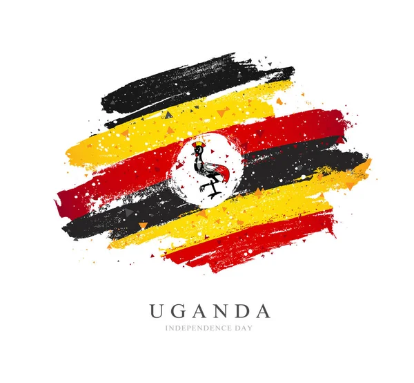Flag of Uganda. Vector illustration on a white background. — Stockový vektor